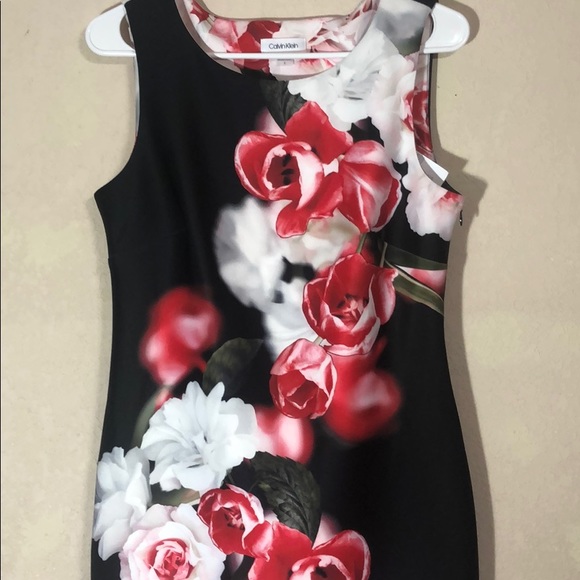 CALVIN KLEIN ROSE PRINT DRESS - Picture 2 of 4